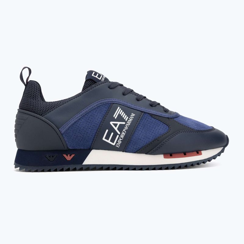 EA7 Emporio Armani fekete-fehér szarvasbőr cipő sky captain / mély kobalt / ásványi cipő 2