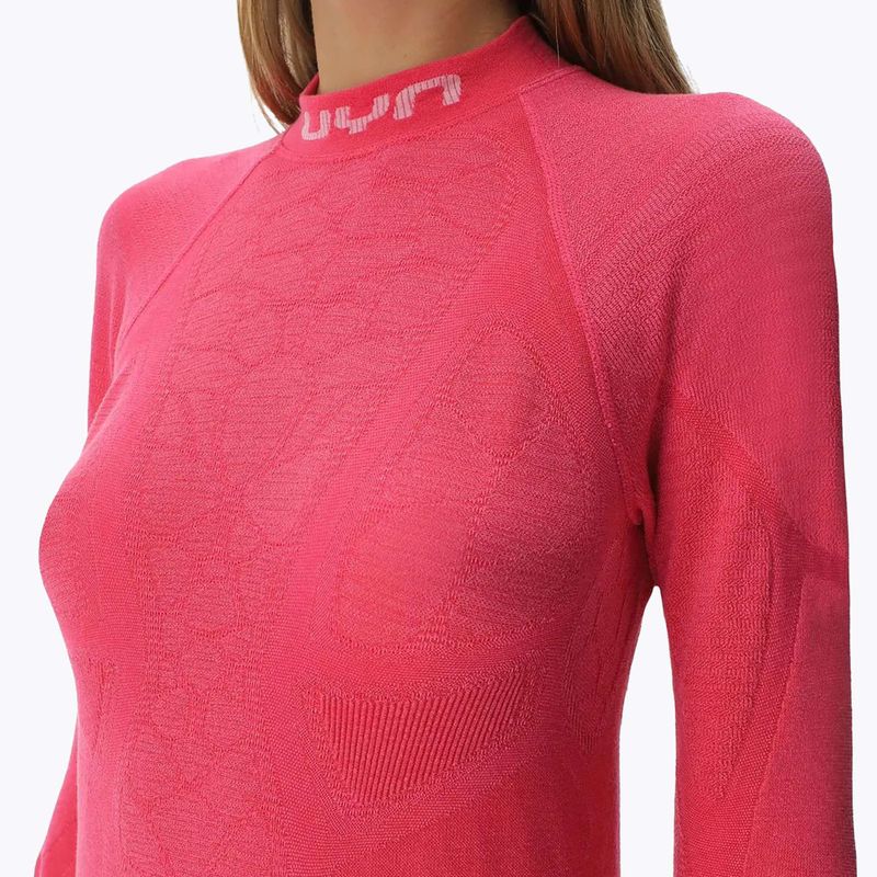 Női termoaktív felső UYN Elevation Biomorph LS Turtle Neck pink yarrow 5