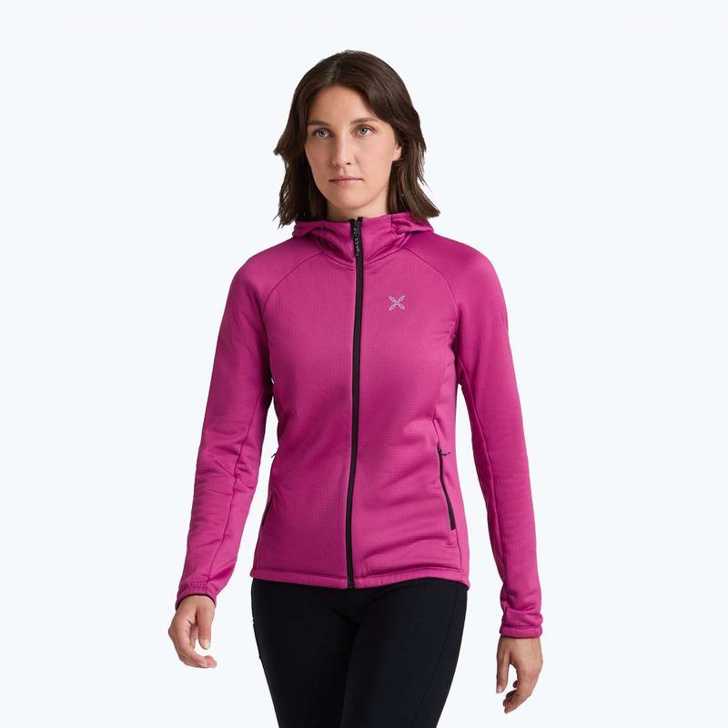 Női pulóver Montura Fadis Grid Hooded Maglia red 4