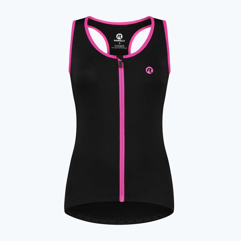 Női kerékpáros mez Rogelli Apátság Tank Top W fekete / rózsaszín 4