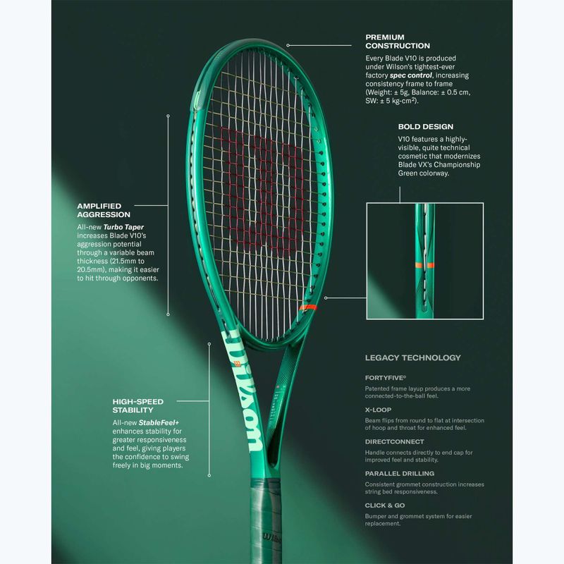 Gyerek teniszütő Wilson Blade Jr 26 V10 green 13