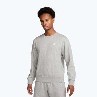 Férfi pulóver Nike Club French Terry Crew dark grey heather/white