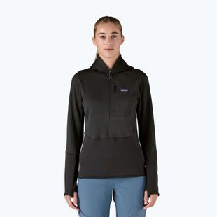 Női softshell dzseki Patagonia R1 Hybrid Hybrid Pullover Hoody fekete