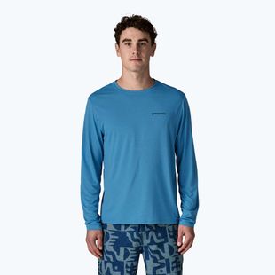 Férfi hosszú ujjú póló Patagonia Capilene Cool Daily - Boardshort Logo shore blue/light shore blue x-dye
