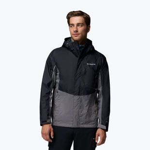 Férfi esőkabát Columbia Pouring Adventure III black/city grey