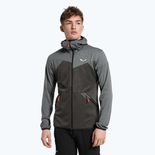 Salewa férfi fleece pulóver Puez Melange PL FZ kapucnis szürke 00-0000027386