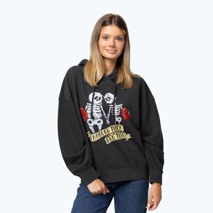 Női kapucnis pulóver Pitbull Thick & Thin Hooded dark graphite