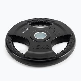 XTREXO fekete gumírozott öntöttvas súlyzótárcsa 15 kg RW15