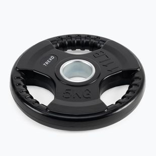 XTREXO fekete gumírozott öntöttvas súlyzótárcsa 5 kg RW5