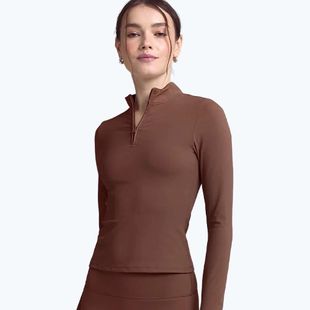 Női hosszú ujjú JOYINME Motion LS 1/4 Zip gesztenyebarna
