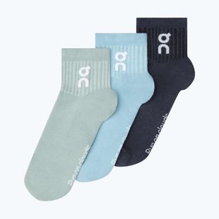On Logo Sock Mid 3 pár mosás/tengerészkék