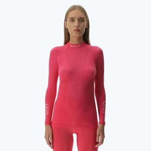 Női termoaktív felső UYN Elevation Biomorph LS Turtle Neck pink yarrow